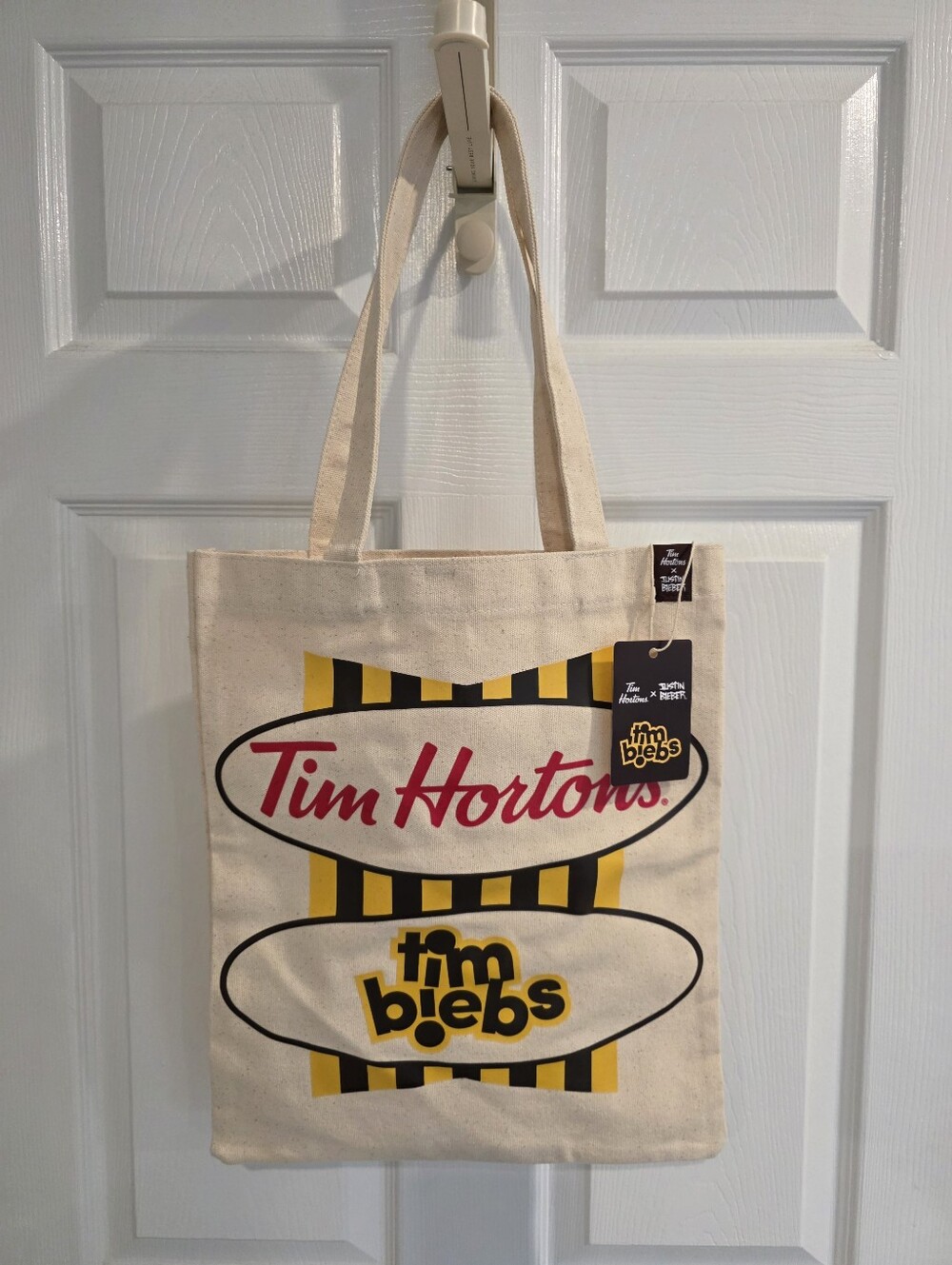 NWT ​Tim Hortons x Justin Bieber "Timbiebs" Canvas Tote Bag